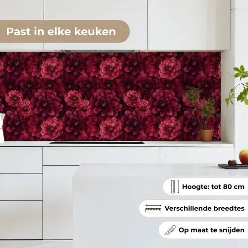 Dahlias - Bloemen - Rood keuken achterwand 2 middel 871 -sfeer4_NL