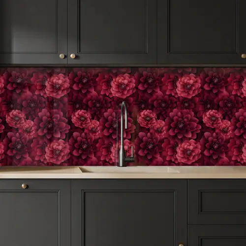 Dahlias - Bloemen - Rood keuken achterwand 2 middel 871 -sfeer1