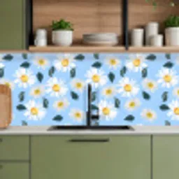 Madeliefjes - Blauw - Patroon keuken achterwand 2 middel 871 -sfeer3