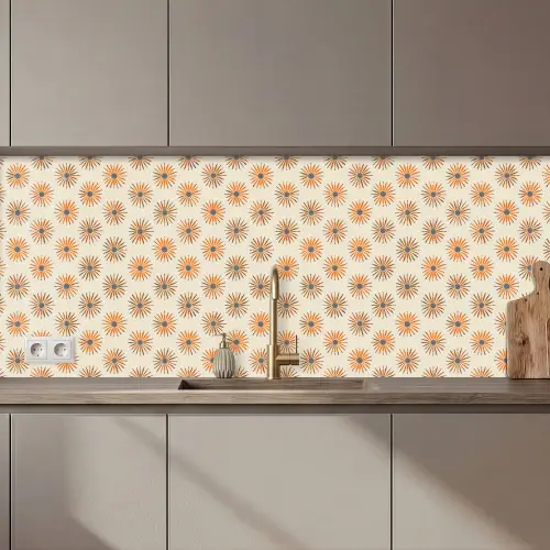 Madelief - Patroon - Oranje keuken achterwand 2 middel 871 zz_3dshopping