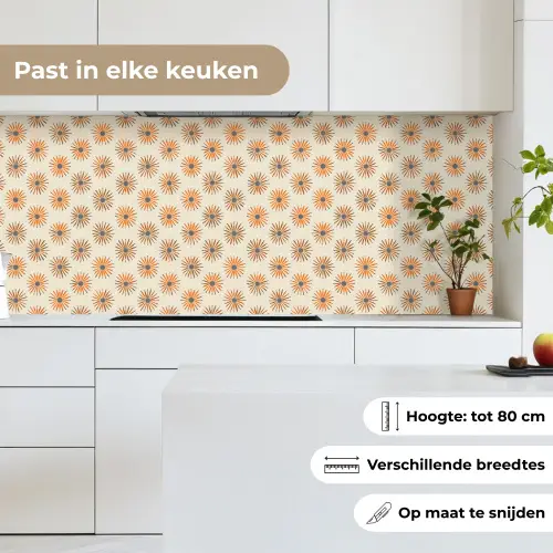 Madelief - Patroon - Oranje keuken achterwand 2 middel 871 -sfeer4_NL