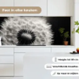 Paardenbloem - Zwart - Wit keuken achterwand 2 middel -sfeer4_NL