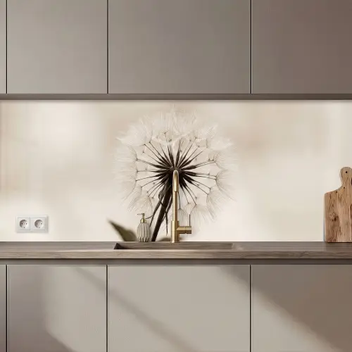 Paardenbloem - Minimalistisch - Wit keuken achterwand 2 middel zz_3dshopping