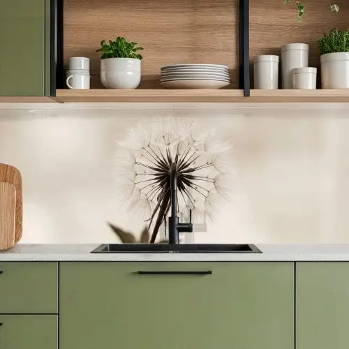 Paardenbloem - Minimalistisch - Wit keuken achterwand 2 middel -sfeer3
