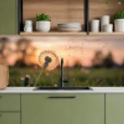 Paardenbloem - Zonsondergang - Veld keuken achterwand 2 middel -sfeer3