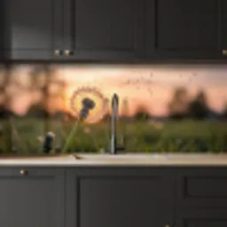 Paardenbloem - Zonsondergang - Veld keuken achterwand 2 middel -sfeer1