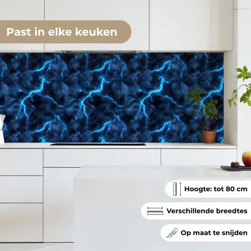 Donker - Blauw - Bliksem keuken achterwand 2 middel 871 -sfeer4_NL