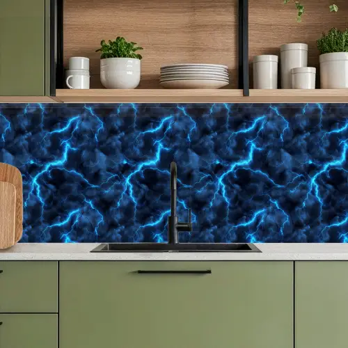 Donker - Blauw - Bliksem keuken achterwand 2 middel 871 -sfeer3
