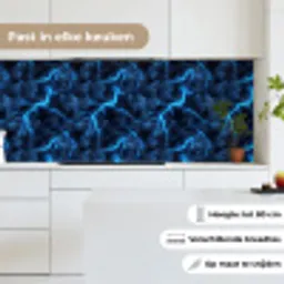 Donker - Blauw - Bliksem keuken achterwand 2 middel 871 -sfeer4_NL