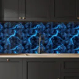 Donker - Blauw - Bliksem keuken achterwand 2 middel 871 -sfeer1