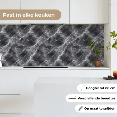 Donkergrijs - Bliksem - Marmer keuken achterwand 2 middel 871 -sfeer4_NL