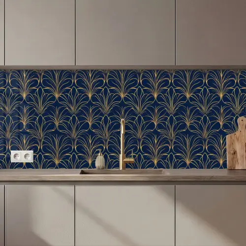 Deco - Waaier - Blauw keuken achterwand 2 middel 871 zz_3dshopping