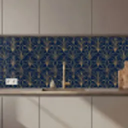 Deco - Waaier - Blauw keuken achterwand 2 middel 871 zz_3dshopping
