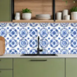 Sierborden - Bloemen - Blauw keuken achterwand 2 middel 871 -sfeer3