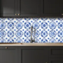 Sierborden - Bloemen - Blauw keuken achterwand 2 middel 871 -sfeer1