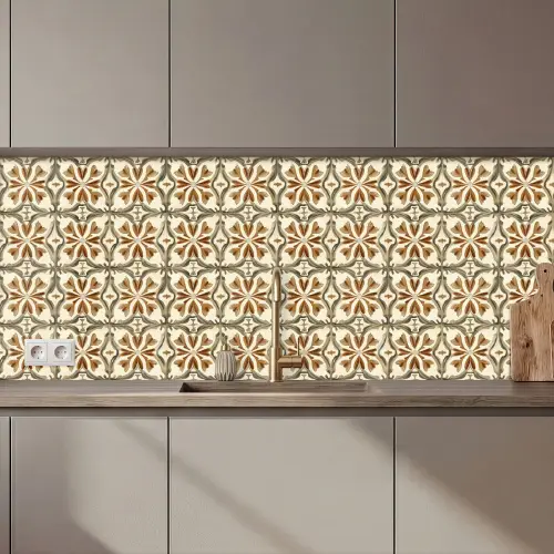 Siertegel - Patroon - Bruin keuken achterwand 2 middel 871 zz_3dshopping