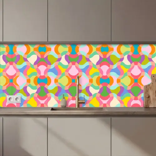 Design - Abstract - Kleuren - Retro keuken achterwand 2 middel 871 zz_3dshopping
