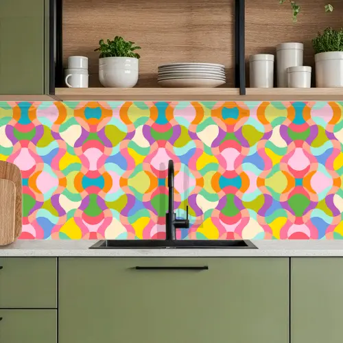 Design - Abstract - Kleuren - Retro keuken achterwand 2 middel 871 -sfeer3