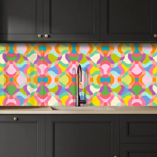 Design - Abstract - Kleuren - Retro keuken achterwand 2 middel 871 -sfeer1