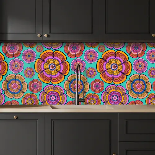 Design - Flower Power - Kleuren keuken achterwand 2 middel 871 -sfeer1