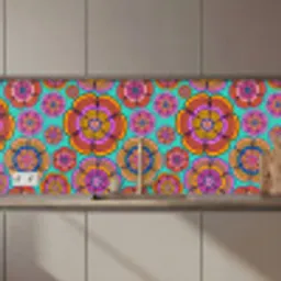 Design - Flower Power - Kleuren keuken achterwand 2 middel 871 zz_3dshopping