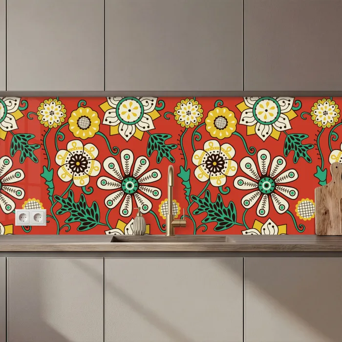 Design - Bloemen - Hippie - Retro keuken achterwand 2 middel 871 zz_3dshopping