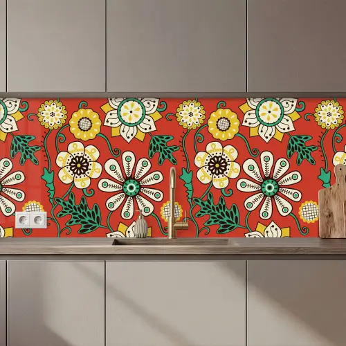 Design - Bloemen - Hippie - Retro keuken achterwand 2 middel 871 zz_3dshopping