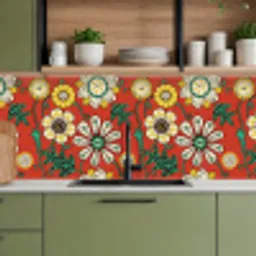 Design - Bloemen - Hippie - Retro keuken achterwand 2 middel 871 -sfeer3