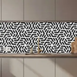 Design - Geometrie - Patroon - Zwart - Wit keuken achterwand 2 middel 871 zz_3dshopping