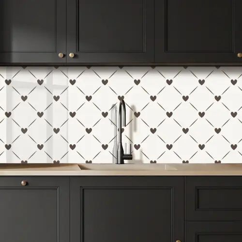 Design - Geometrie - Patroon - Hart keuken achterwand 2 middel 871 -sfeer1