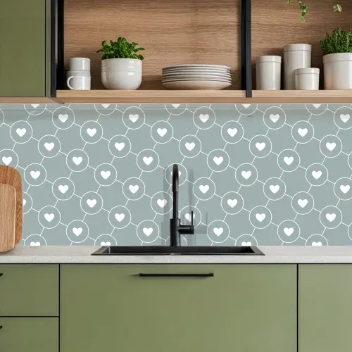 Design - Geometrie - Patroon - Hart keuken achterwand 2 middel 871 -sfeer3