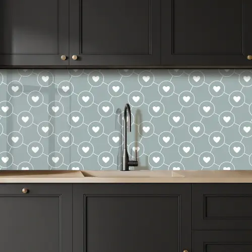Design - Geometrie - Patroon - Hart keuken achterwand 2 middel 871 -sfeer1