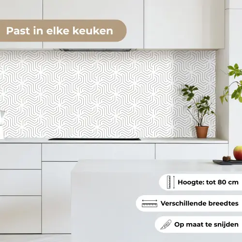 Design - Lijn - Patroon - Zwart - Wit keuken achterwand 2 middel 871 -sfeer4_NL