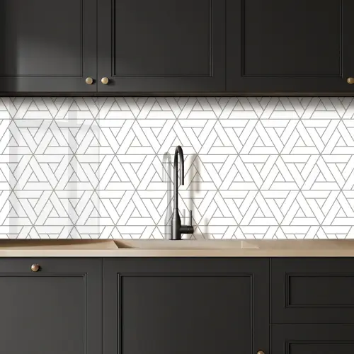 Design - Lijn - Patroon - Zwart - Wit keuken achterwand 2 middel 871 -sfeer1
