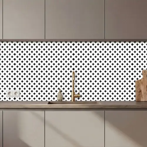 Design - Lijn - Patroon - Zwart - Wit keuken achterwand 2 middel 871 zz_3dshopping