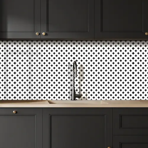 Design - Lijn - Patroon - Zwart - Wit keuken achterwand 2 middel 871 -sfeer1