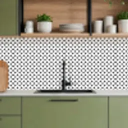 Design - Lijn - Patroon - Zwart - Wit keuken achterwand 2 middel 871 -sfeer3