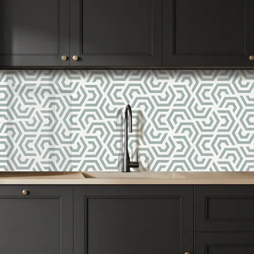 Design - Lijn - Patroon - Groen keuken achterwand 2 middel 871 -sfeer1