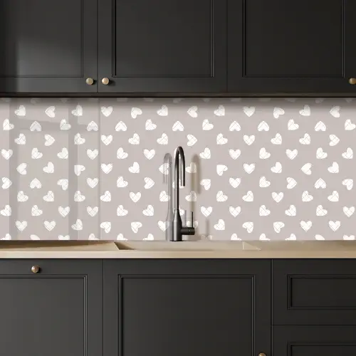 Design - Lijn - Patroon - Hart - Grijs keuken achterwand 2 middel 871 -sfeer1