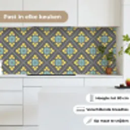 Design - Ruit - Bloemen - Grijs keuken achterwand 2 middel 871 -sfeer4_NL