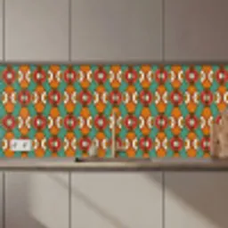 Design - Retro - Oranje - Abstract keuken achterwand 2 middel 871 zz_3dshopping