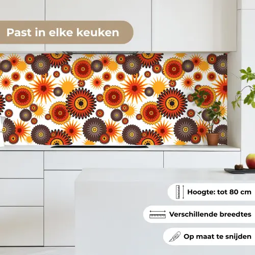 Design - Retro - Oranje - Bloemen keuken achterwand 2 middel 871 -sfeer4_NL