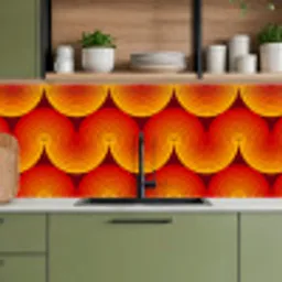 Design - Retro - Rood - Abstract keuken achterwand 2 middel 871 -sfeer3