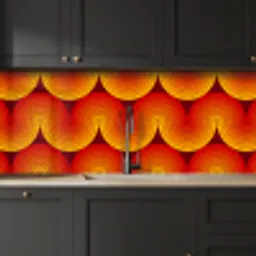 Design - Retro - Rood - Abstract keuken achterwand 2 middel 871 -sfeer1