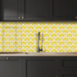 Design - Retro - Seventies - Geel keuken achterwand 2 middel 871 -sfeer1