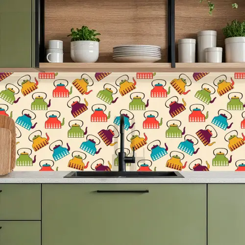 Design - Retro - Theepot - Kleuren keuken achterwand 2 middel 871 -sfeer3