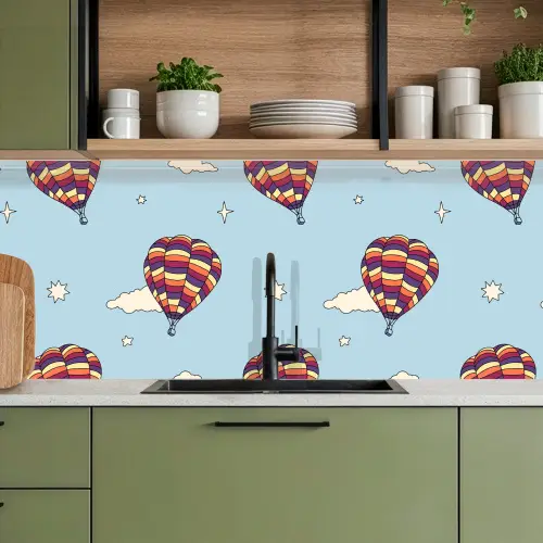 Design - Vintage - Luchtballon keuken achterwand 2 middel 871 -sfeer3