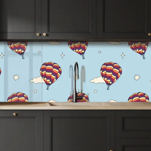 Design - Vintage - Luchtballon keuken achterwand 2 middel 871 -sfeer1