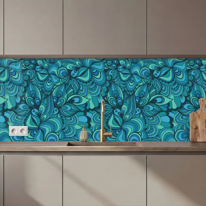 Design - Vintage - Blauw - Turquoise keuken achterwand 2 middel 871 zz_3dshopping