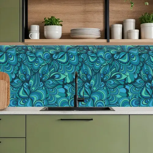 Design - Vintage - Blauw - Turquoise keuken achterwand 2 middel 871 -sfeer3